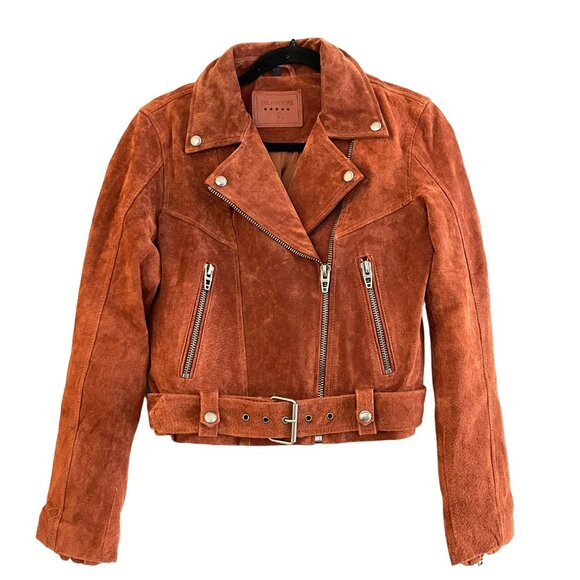Blank NYC Suede Moto Jacket Chestnut Brown Size Small NWOT - Picture 1 of 5